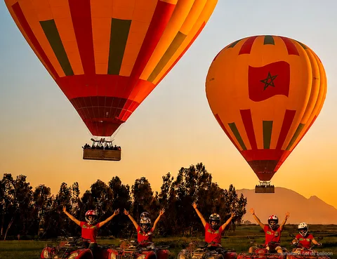 Ballonvaart voorafgaand aan een quad avontuur combinatie in Marrakech
