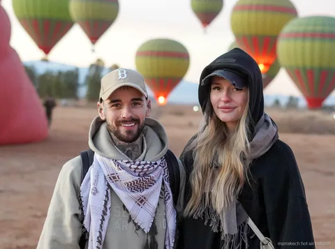 View of the Atlas Mountains from a Marrakech hot air balloon flight