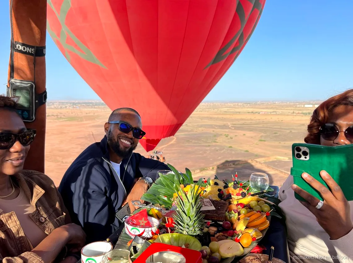 Traditional Berber breakfast served after a Marrakech hot air balloon flight