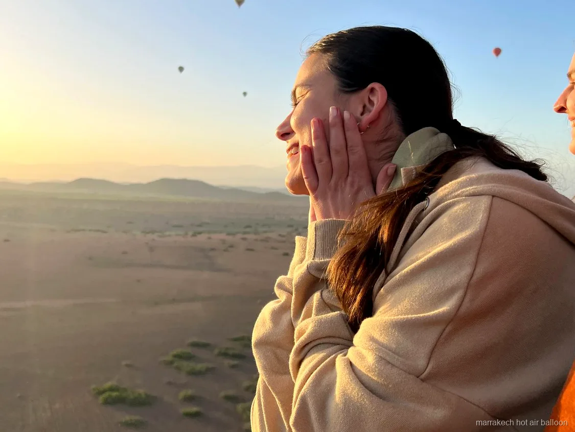 Berber village seen from above during a Marrakech balloon ride